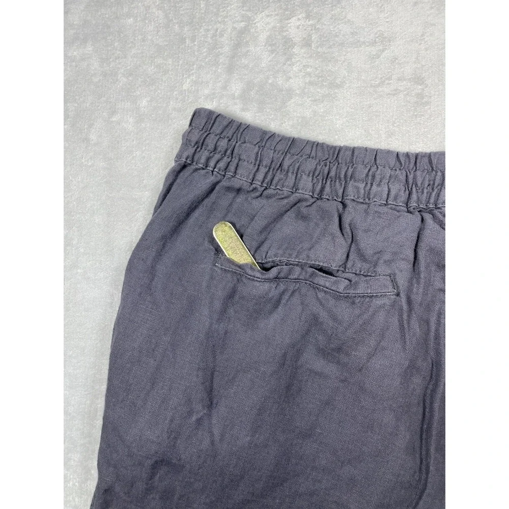 Onia Linen Pants Men XXL Gray Drawstring Elastic Waist Casual Beach Lightweight
